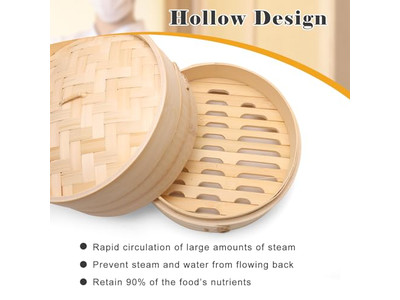 وعاء كعك البخار الآلي سلة بخار الخيزران