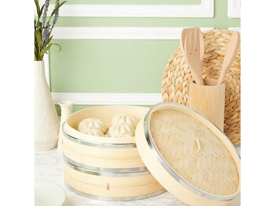 سلة بخار الخيزران ذات طبقتين من مصنع الخزائن