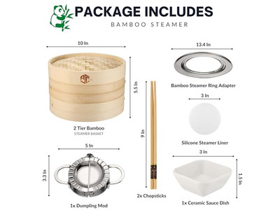 مبخرات ألمنيوم للطهي سلة بخار الخيزران