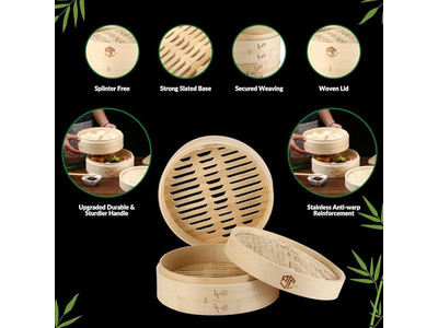 مبخرات ألمنيوم للطهي سلة بخار الخيزران