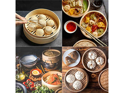 حشوات الأواني الكبيرة المصنع سلة بخار الخيزران