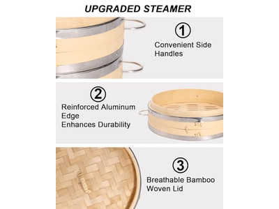 وعاء ذهبي للأرز بالغاز وأعشاب البحر سلة بخار الخيزران