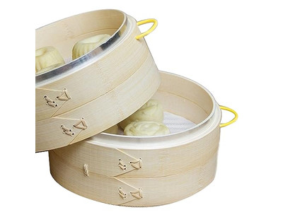 مجموعة وعاء خزانة السجق سلة بخار الخيزران