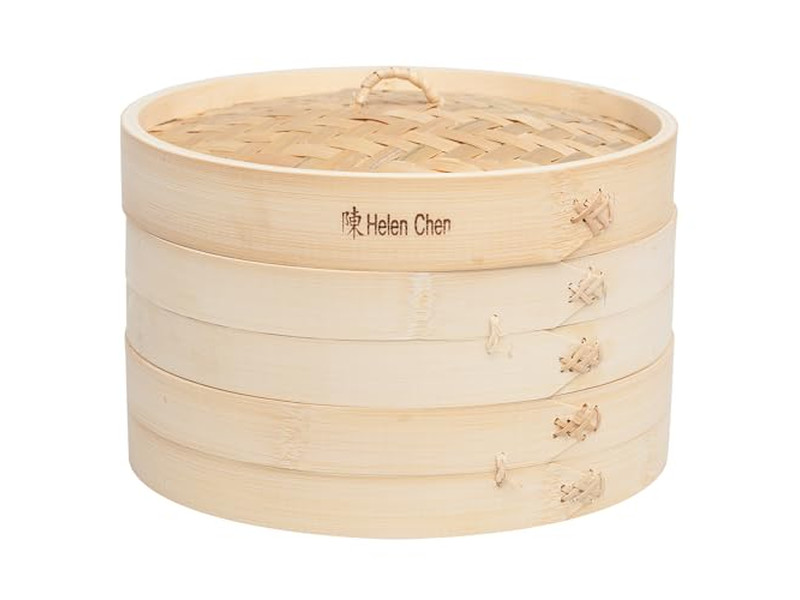 سلة بخار الخيزران لطهي كعك الأرز