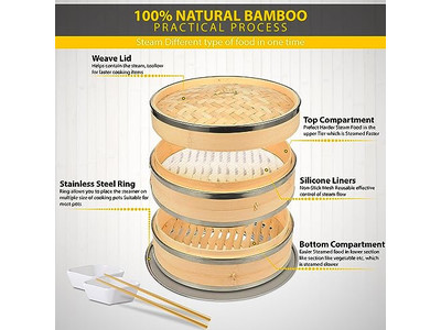 حاوية البخار سلة بخار الخيزران