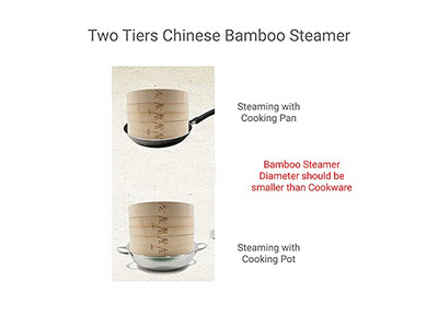 أواني طهي بالبخار للطعام سلة بخار الخيزران