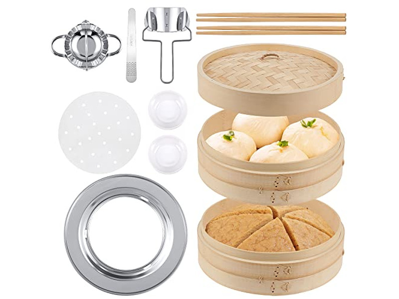 مجموعات أواني البخار سلة بخار الخيزران