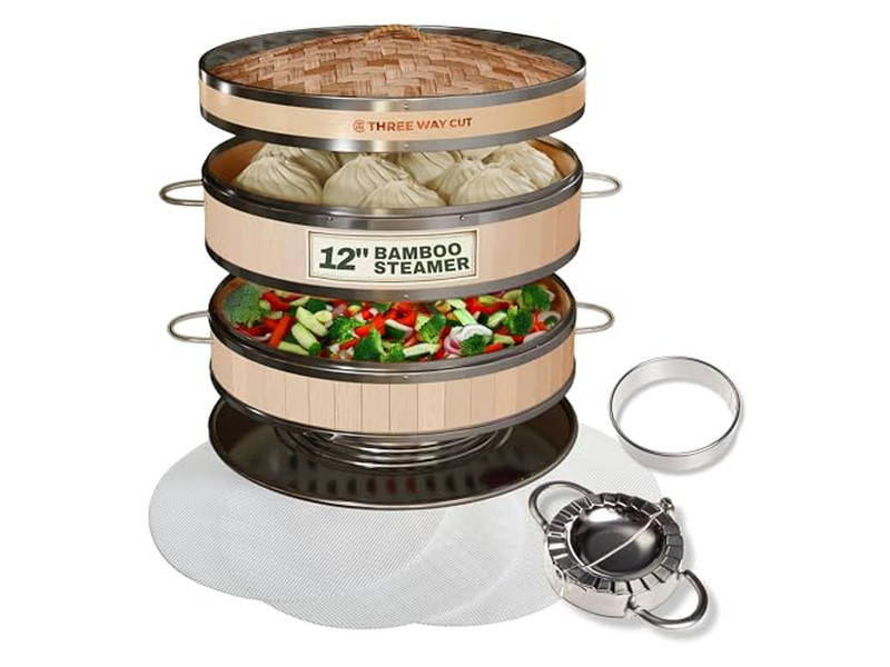 مبخرات طهي على الموقد سلة بخار الخيزران