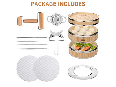 سلة بخار الخيزران الأساسية