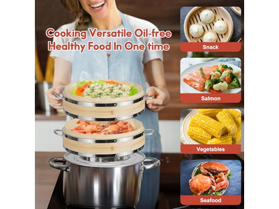 سلة بخار الخيزران الاحترافية